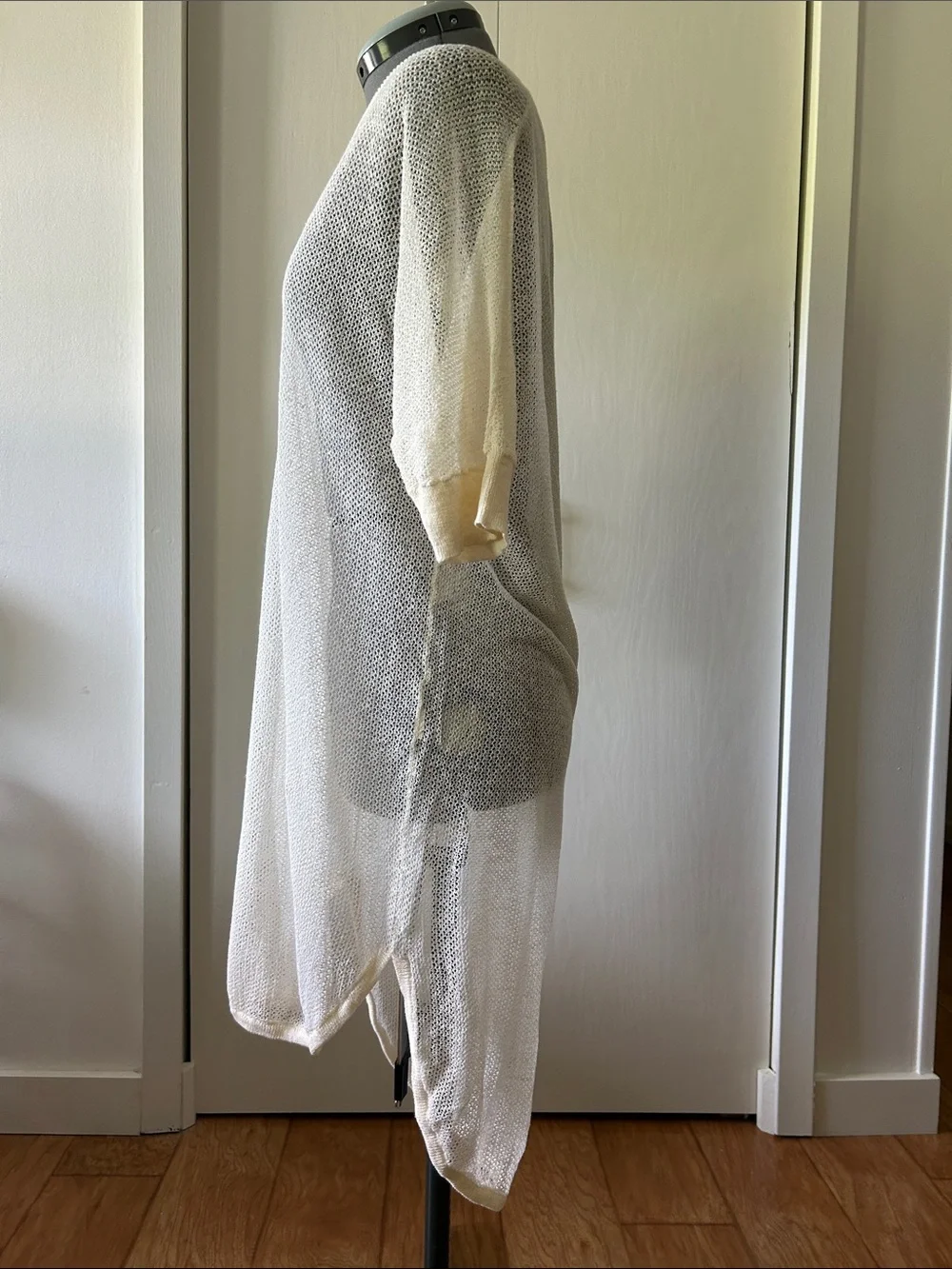 Joe Fresh Sheer Knit Swim Coverup in Cream Small